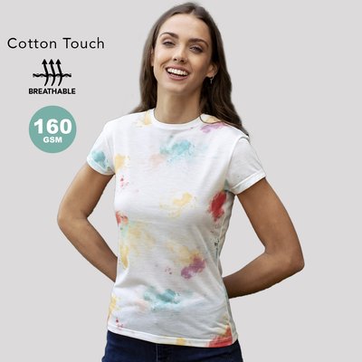 Camiseta Mujer Poliester Cuello Redondo Estampada