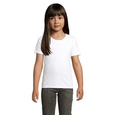 Camiseta Niños 175g Algodón Ajustada Blanco 10 Años
