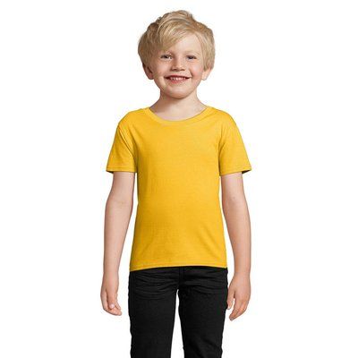 Camiseta Niños 175g Algodón Ajustada Dorado 4Xl