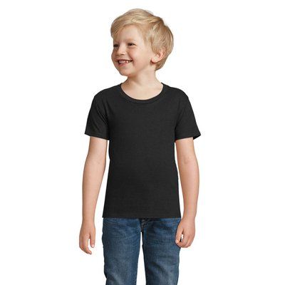 Camiseta Niños 175g Algodón Ajustada Negro Profundo 10 Años