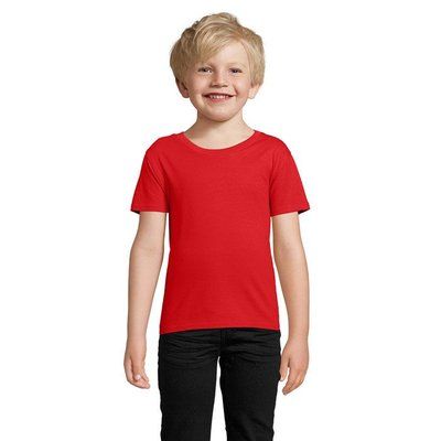 Camiseta Niños 175g Algodón Ajustada Rojo 10 Años