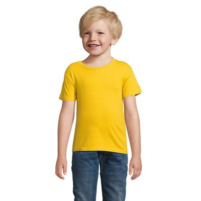 Camiseta Niños Ajustada 150g Algodón Dorado 6 Años