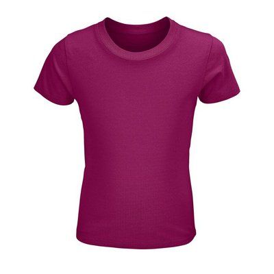 Camiseta Niños Ajustada 150g Algodón Fuchsia L