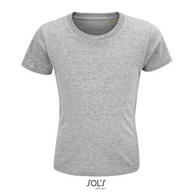 Camiseta Niños Ajustada 150g Algodón Gris Jaspeado 2 Años