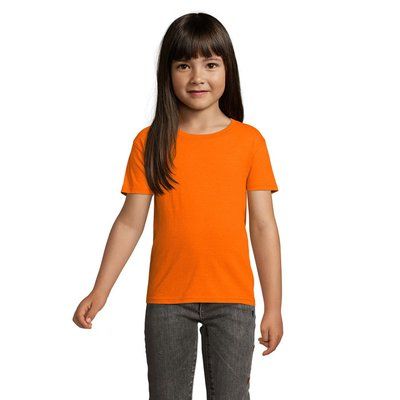 Camiseta Niños Ajustada 150g Algodón Naranja 4 Años