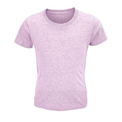 Camiseta Niños Ajustada 150g Algodón Rosa Jaspeado 6 Años