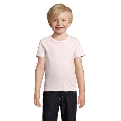 Camiseta Niños Ajustada 150g Algodón Rosa Pálido 4 Años