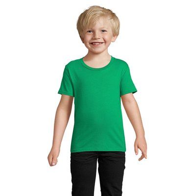 Camiseta Niños Ajustada 150g Algodón Verde 6 Años