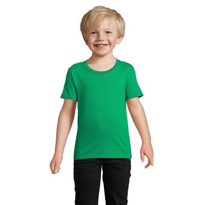 Camiseta Niños Ajustada 150g Algodón Verde M