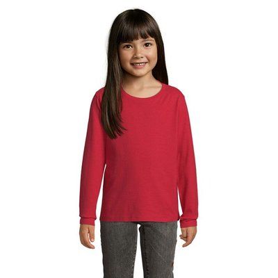 Camiseta Niños Manga Larga Algodón Rojo L