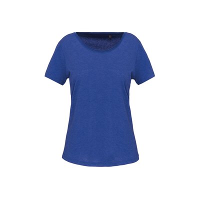 Camiseta orgánica cuello sin costuras Ocean Blue Heather XL