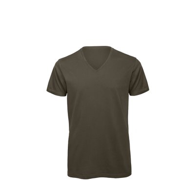 Camiseta Orgánica Cuello de Pico Hombre Khaki 3Xl