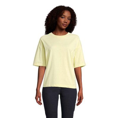 Camiseta oversize de mujer 100% algodón orgánico Amarillo Claro Xs