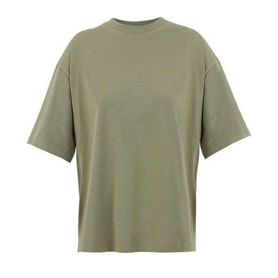 Camiseta oversize de mujer 100% algodón orgánico Caqui L