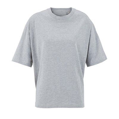Camiseta oversize de mujer 100% algodón orgánico Gris Claro Mélange Xs