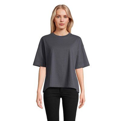 Camiseta oversize de mujer 100% algodón orgánico Gris Ratón L