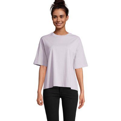 Camiseta oversize de mujer 100% algodón orgánico Lila Xs