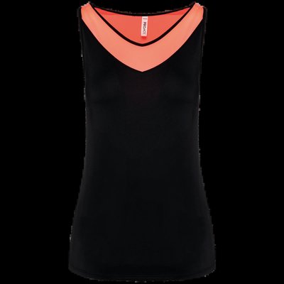Camiseta de pádel sin mangas Black / Coral L