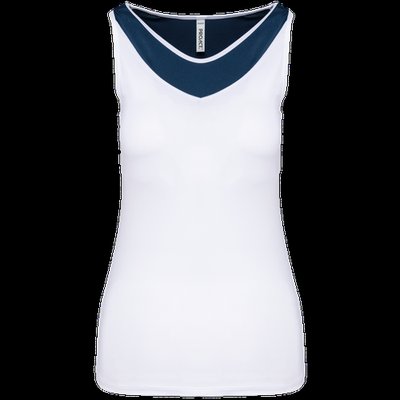 Camiseta de pádel sin mangas White / Sporty Navy XS