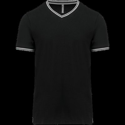 Camiseta de punto piqué de hombre Black / Light Grey / White XL