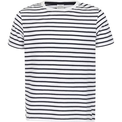 Camiseta A Rayas 100% Algodón White / Oxford Navy 11/12 Ans