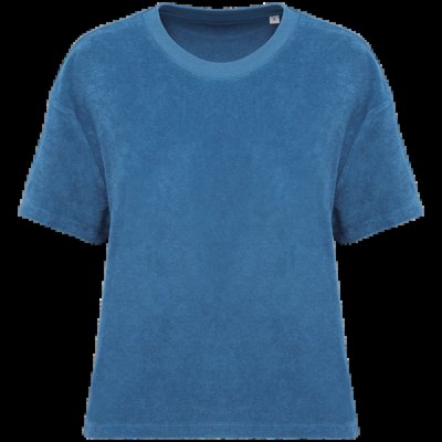 Camiseta de rizo para mujer corte oversize Riviera Blue L