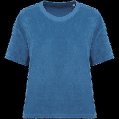Camiseta de rizo para mujer corte oversize Riviera Blue M
