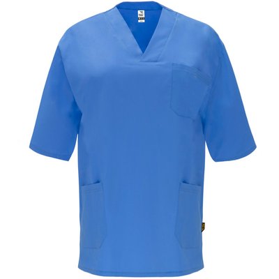 Camiseta de Servicios con Bolsillos y Escote V Azul Lab S