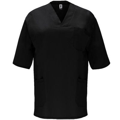 Camiseta de Servicios con Bolsillos y Escote V Negro 3XL