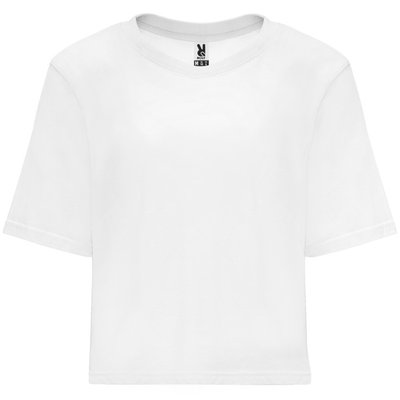 Camiseta de Talle Corto para Mujer Blanco S