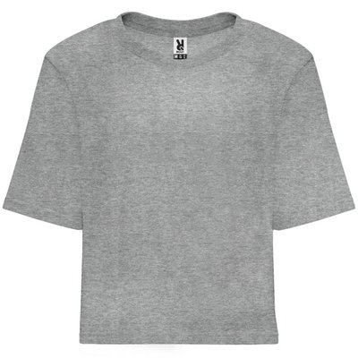 Camiseta de Talle Corto para Mujer Gris Vigore Xl