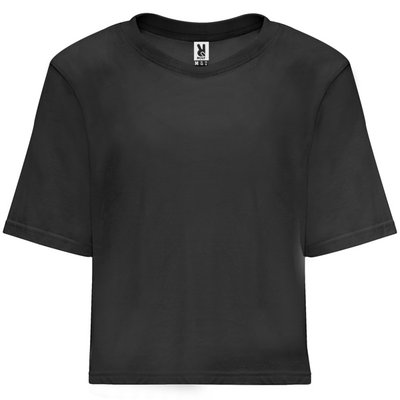 Camiseta de Talle Corto para Mujer Negro L