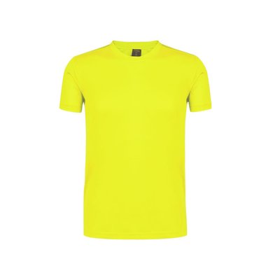 Camiseta técnica adulto de varios colores con diseño en espalda y mangas transpirable Amarillo Fluor L