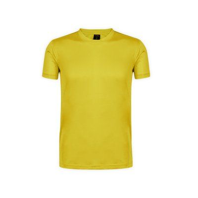Camiseta técnica adulto de varios colores con diseño en espalda y mangas transpirable Amarillo XXL