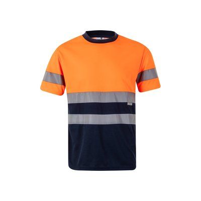 Camiseta técnica con bandas reflectantes Azul Marino 4Xl