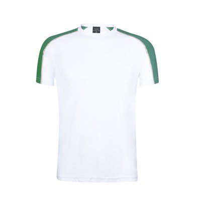 Camiseta técnica blanca con franja de color Ver M