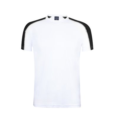 Camiseta técnica blanca con franja de color Neg M