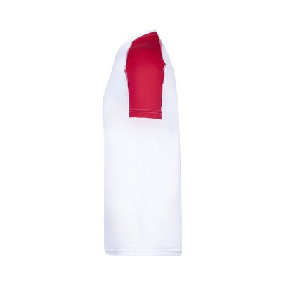 Camiseta técnica blanca con franja de color