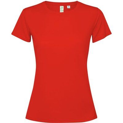 Camiseta técnica entallada para mujer Rojo M