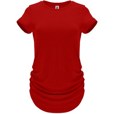 Camiseta técnica fruncida mujer Rojo M
