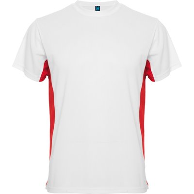 Camiseta técnica de manga corta transpirable Blanco/Rojo 2Xl