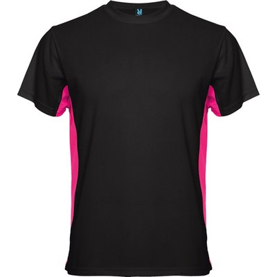 Camiseta técnica de manga corta transpirable Negro/Fucsia 2Xl