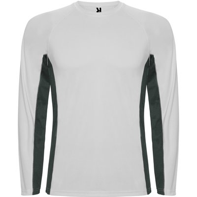 Camiseta técnica manga larga Blanco/Plomo Oscuro 2Xl