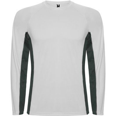 Camiseta técnica manga larga Blanco/Plomo Oscuro S