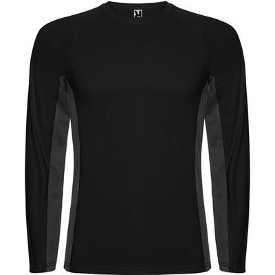 Camiseta técnica manga larga Negro/Plomo Oscuro S