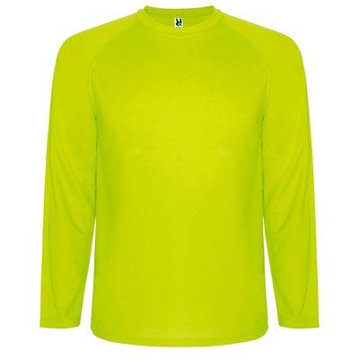 Camiseta técnica manga larga ranglán Amarillo Fluor 12