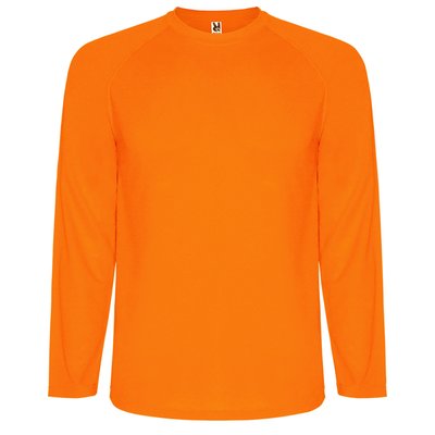 Camiseta técnica manga larga ranglán NARANJA FLUOR 4