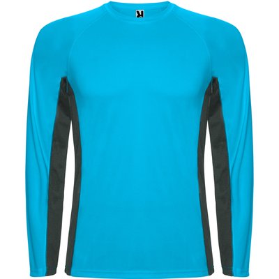 Camiseta técnica manga larga Turquesa/Plomo Oscuro L