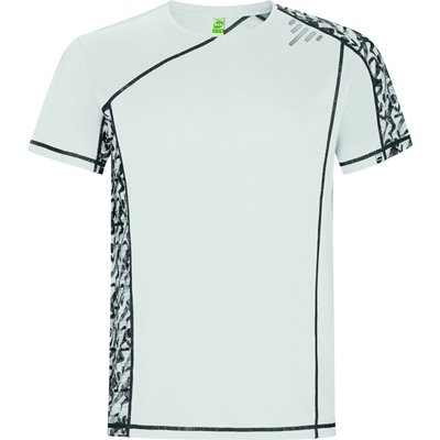 Camiseta Técnica Manga Ranglán Paneles Estampados Print Run Blanco Xl