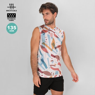 Camiseta técnica sin mangas estampada
